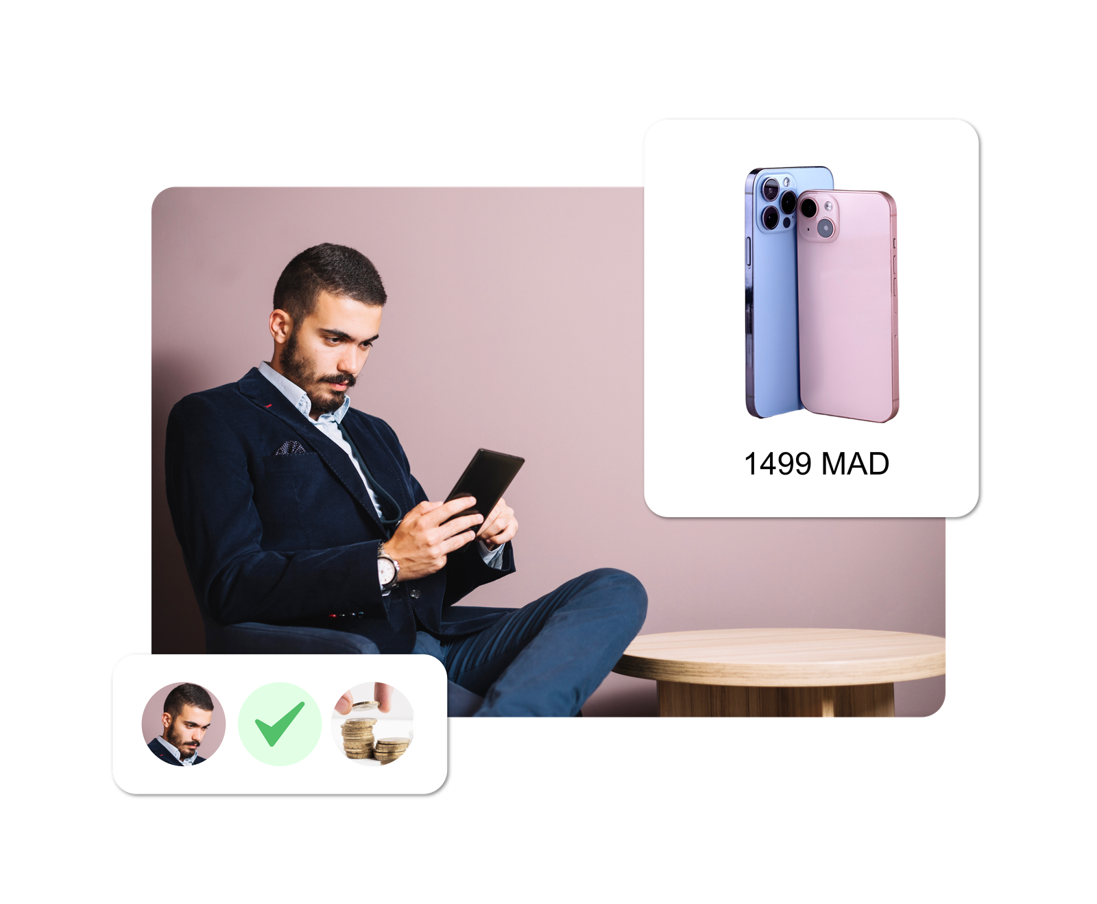 man sitting shopping online